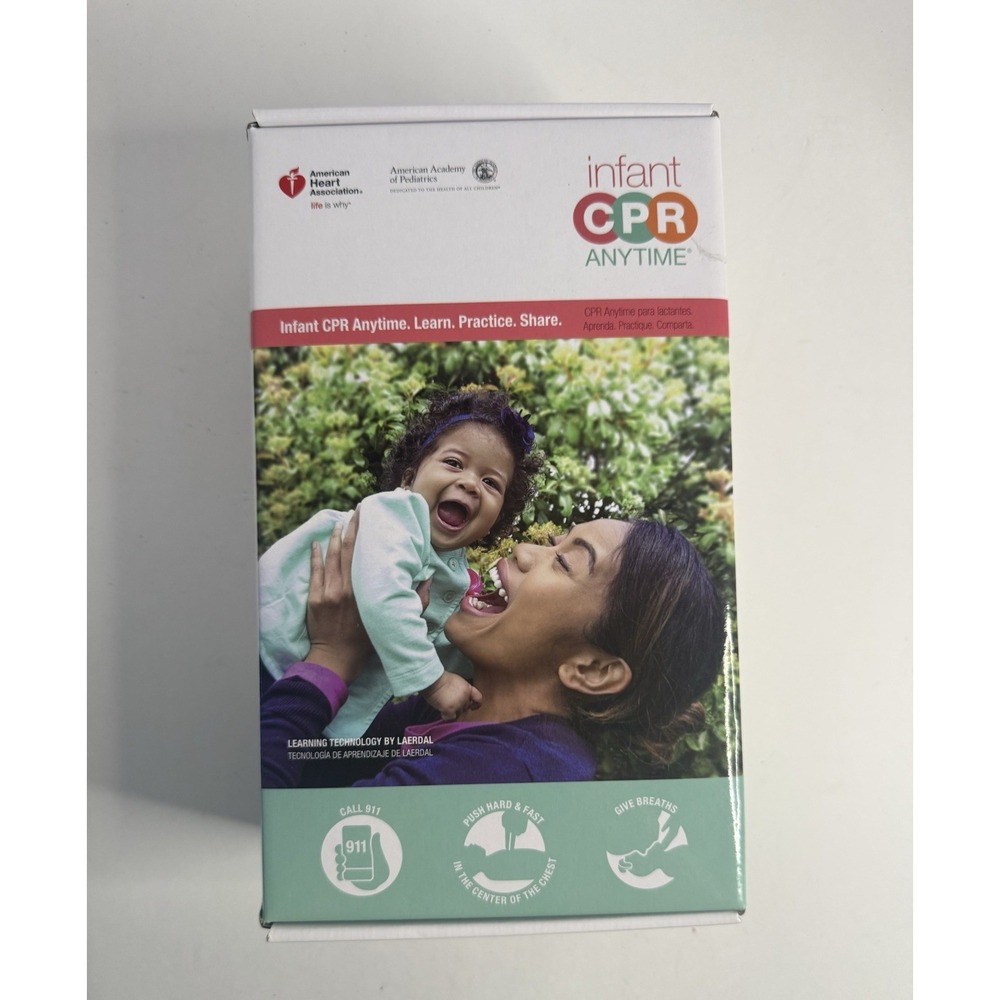 Infant CPR Anytime Kit American Heart Association Training Manikin & DVD. New